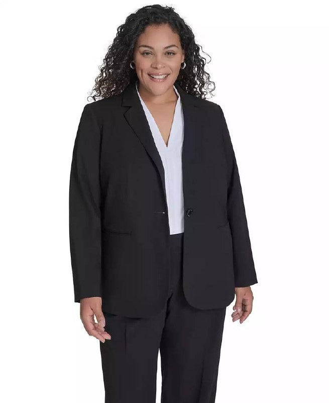 Calvin Klein Plus Size One‑Button Blazer – Black – Size 18W – NWOT – $129.97