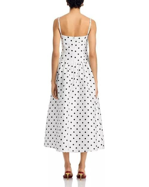 French Connection Polka Dot Midi Dress Black White Size6 NWTdamage-broken zipper