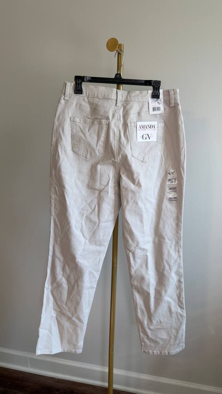 Gloria Vanderbilt Amanda Straight Jeans Stonewood 12 NWT $52