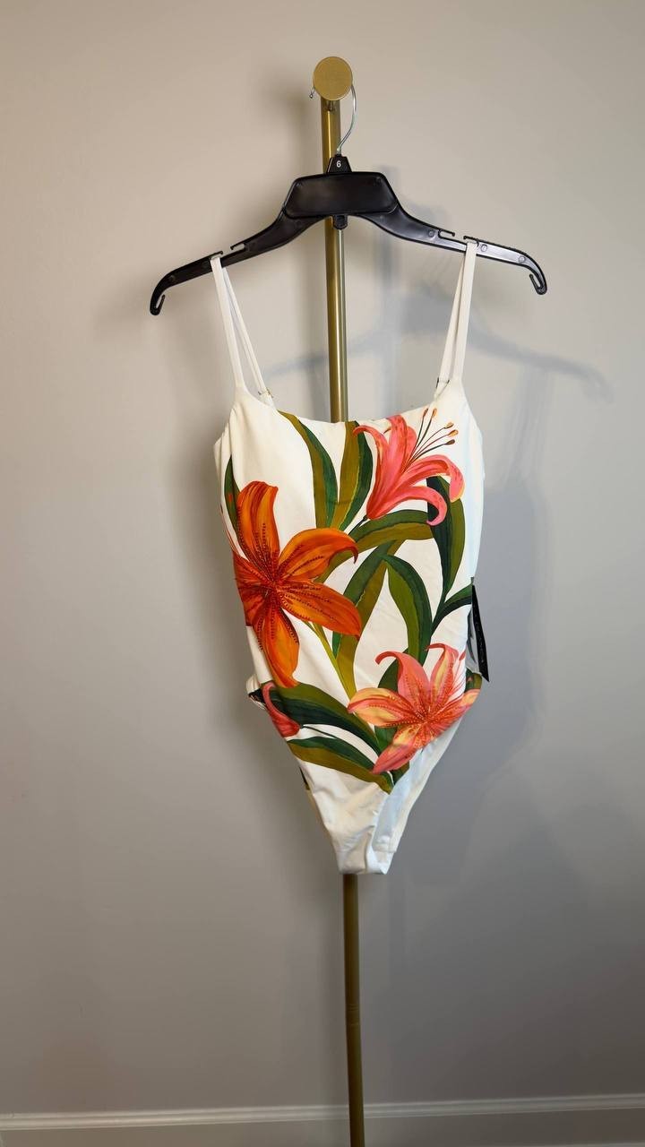 La Blanca Jungle Blossom Beaded One‑Piece Swimsuit Multi 10 NWT $160