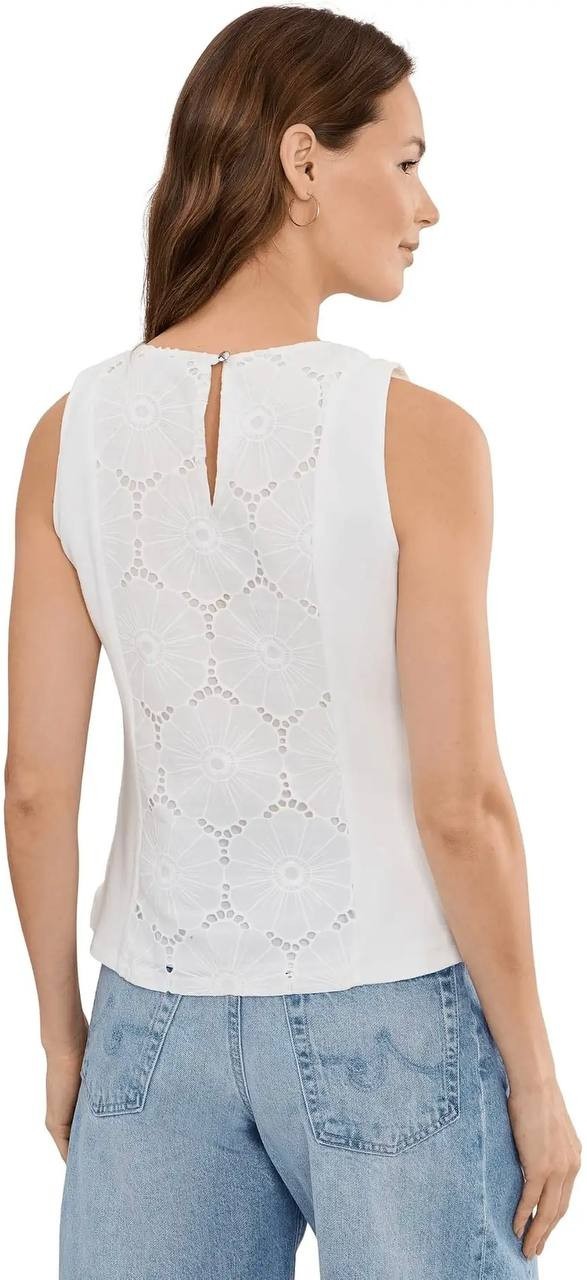 Vince  Camuto  Women’s  Embroidery  Front   Blouse  Ultra  White  14  NWOT  $89