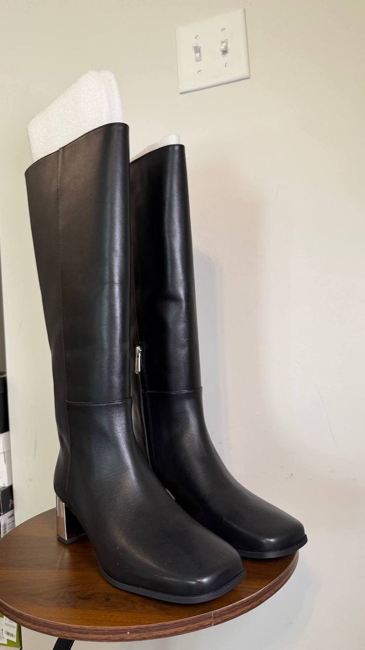 Michael Michael Kors Black Leather Tall Boots 10W New in Box MSRP $275