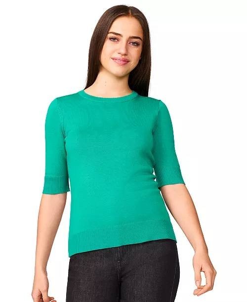 Melissa Paige Sage Green Fine-Gauge Elbow-Sleeve Sweater, Petite S/P, NWT