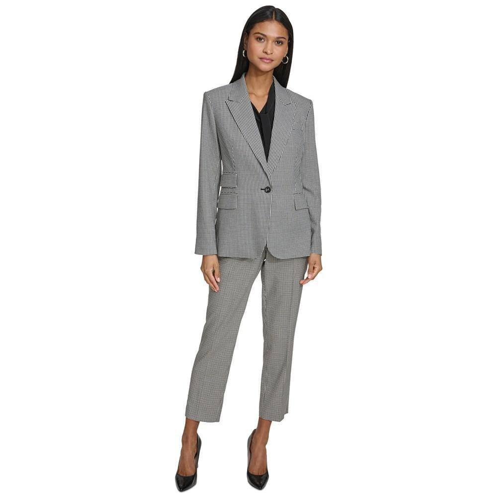 Karl Lagerfeld Paris Checkered One‑Button Blazer – Black/White – Size 8 – NWT