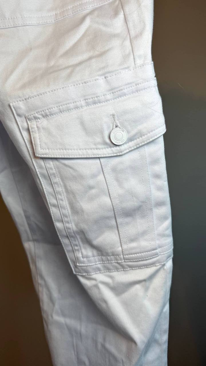 Guess Juno Cargo Joggers White 31x28 NWT $148