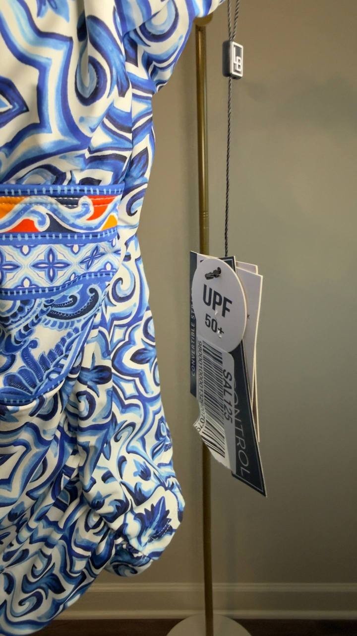 La Blanca Plus Alboran Keyhole Tankini Top & Bottoms Blue 20W NWT $111