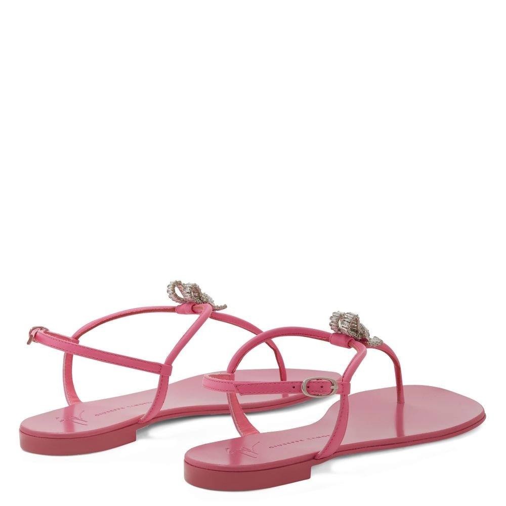 Giuseppe  Zanotti  Butterfly  Flat  Sandals  Neon  Pink  38.5  Pre‑owned