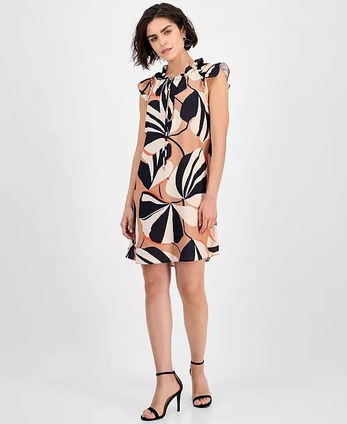 Signature by Robbie Bee Women’s Cap‑Sleeve Dress Multicolor L $69 NWT