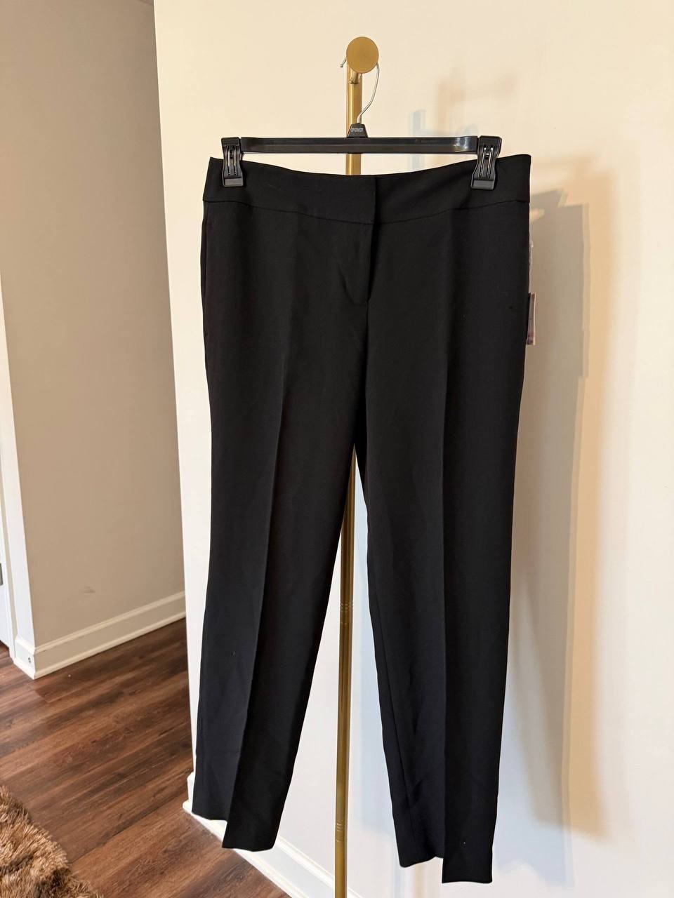 Kasper Ava Straight‑Leg Pants Black Size10P NWT Classic Workwear msrp$79