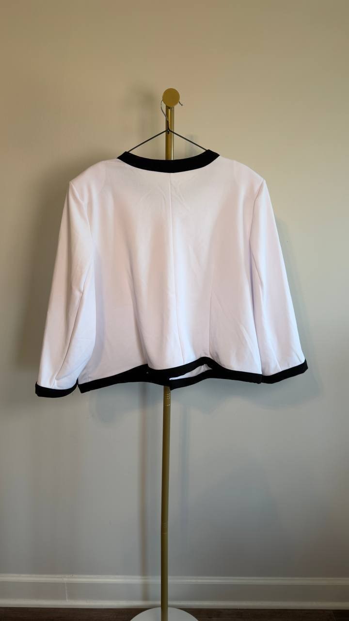 NY Collection Plus Size Colorblocked 2‑Piece Dress Set White 18W NWT $49