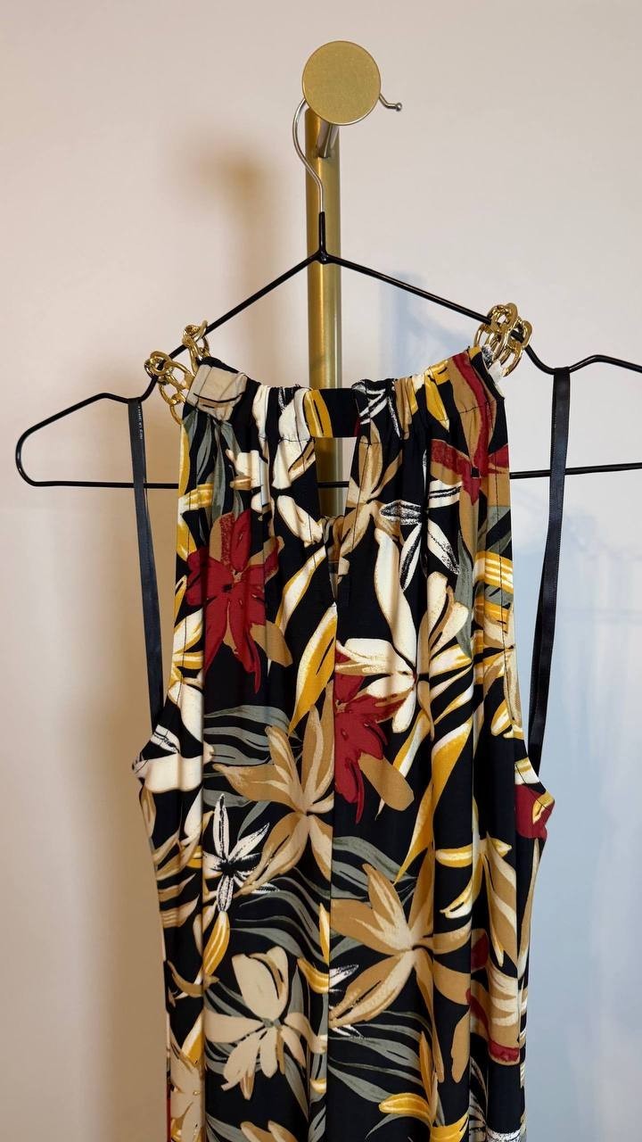 Anne Klein Printed Sleeveless Halter Midi Dress Floral Multi 12 NWT $119