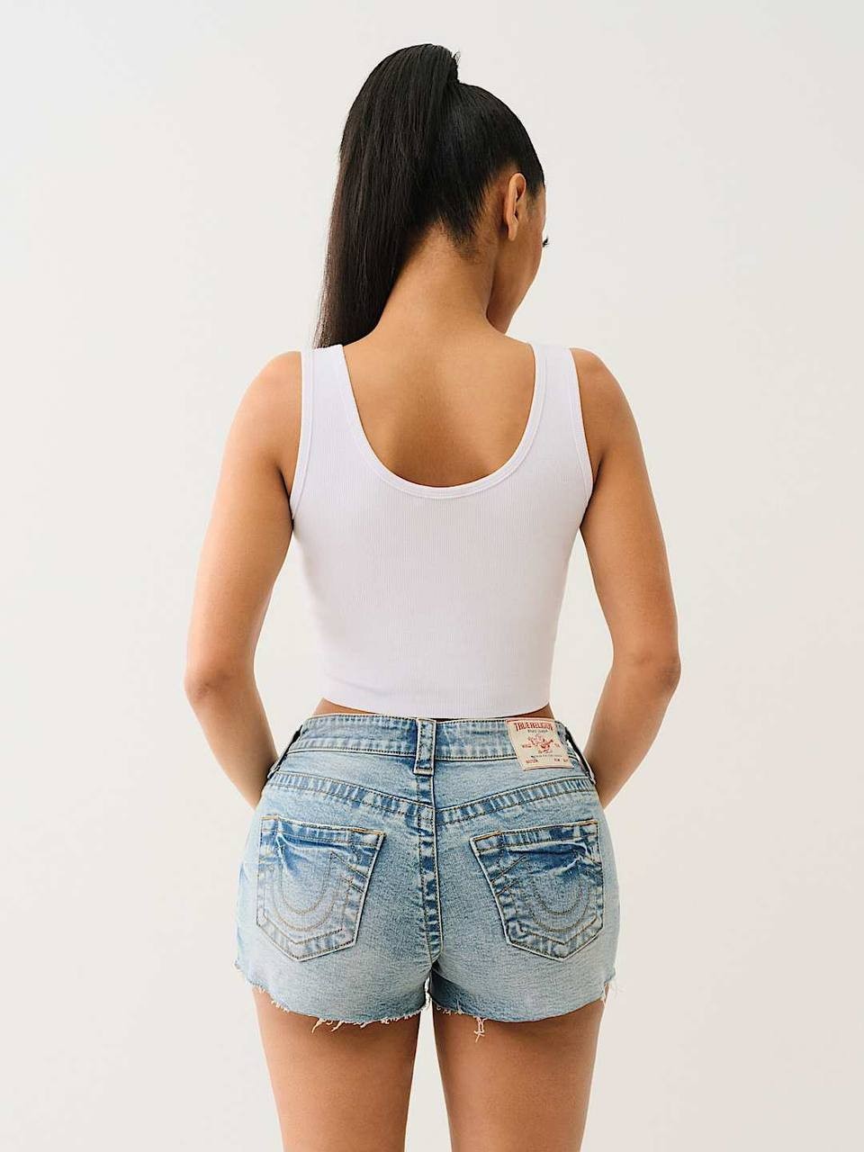 True Religion Raw Hem Crystal Logo Tank Top White XXL NWT $59