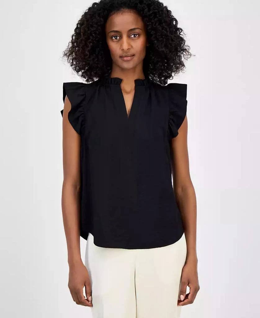 Anne Klein Sleeveless Textured Ruffle Blouse – Size S – NWT – $79