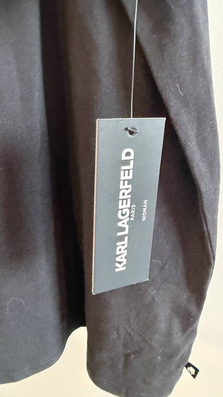 Karl Lagerfeld Paris Plus Size Embellished Bonjour Tee Black 2X $69 NWT