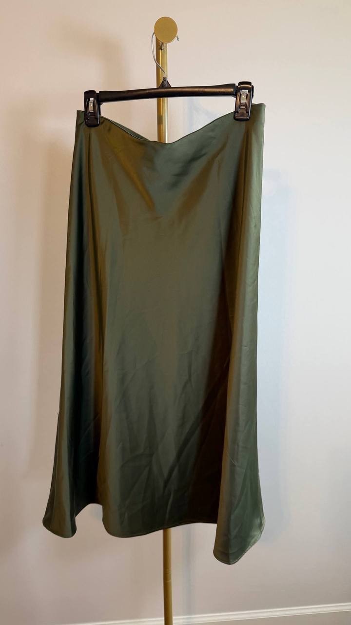 Anne Klein Pull‑On Maxi Skirt Green Size M NWT $89