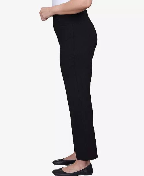 Alfred Dunner Petite Classics Tummy‑Control Pull‑On Straight‑Leg Pants – Size 10