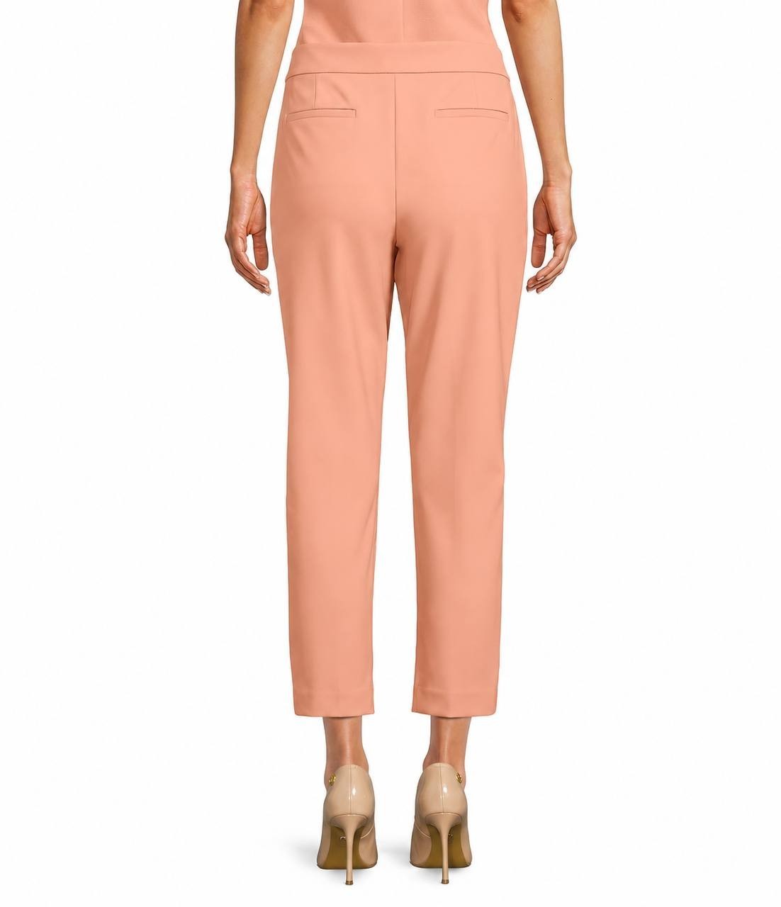 Donna Karan Woven Slim Leg Ankle Pants Apricot 8P NWT $109