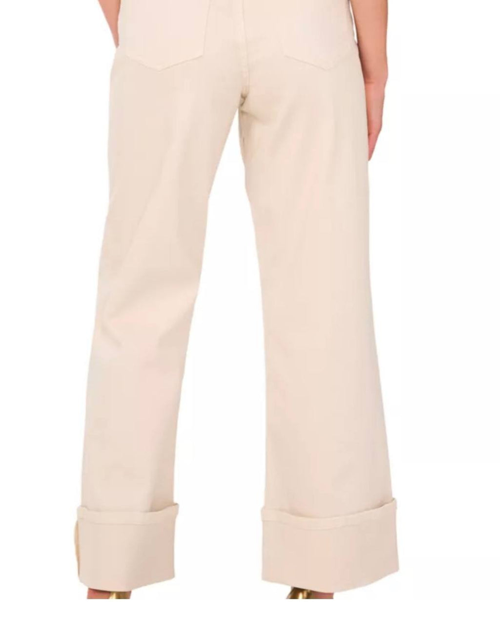 1.STATE Denim Roll‑Up Cuff Wide‑Leg Jeans New Ivory 12 NWT $109