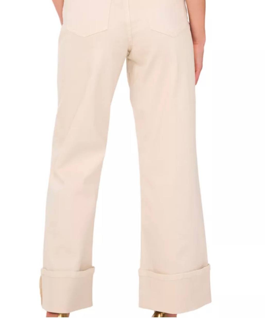1.STATE Denim Roll‑Up Cuff Wide‑Leg Jeans New Ivory 12 NWT $109