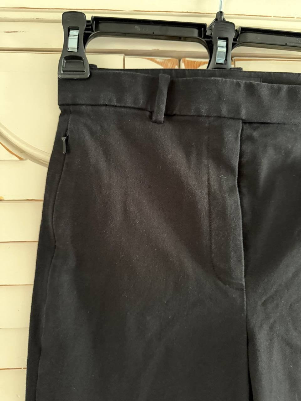 Theory Sleek Flannel High Waist Taper Pants – Black, Size 00