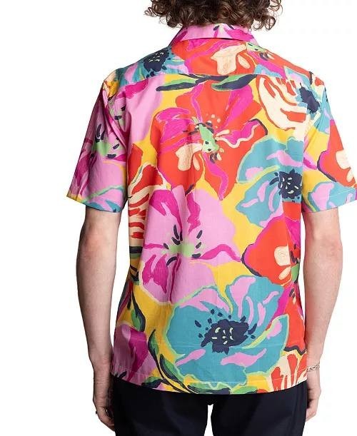 Paisley & Gray Men’s Slim Fit Floral Camp Shirt Short Sleeve S/P $95 NWT