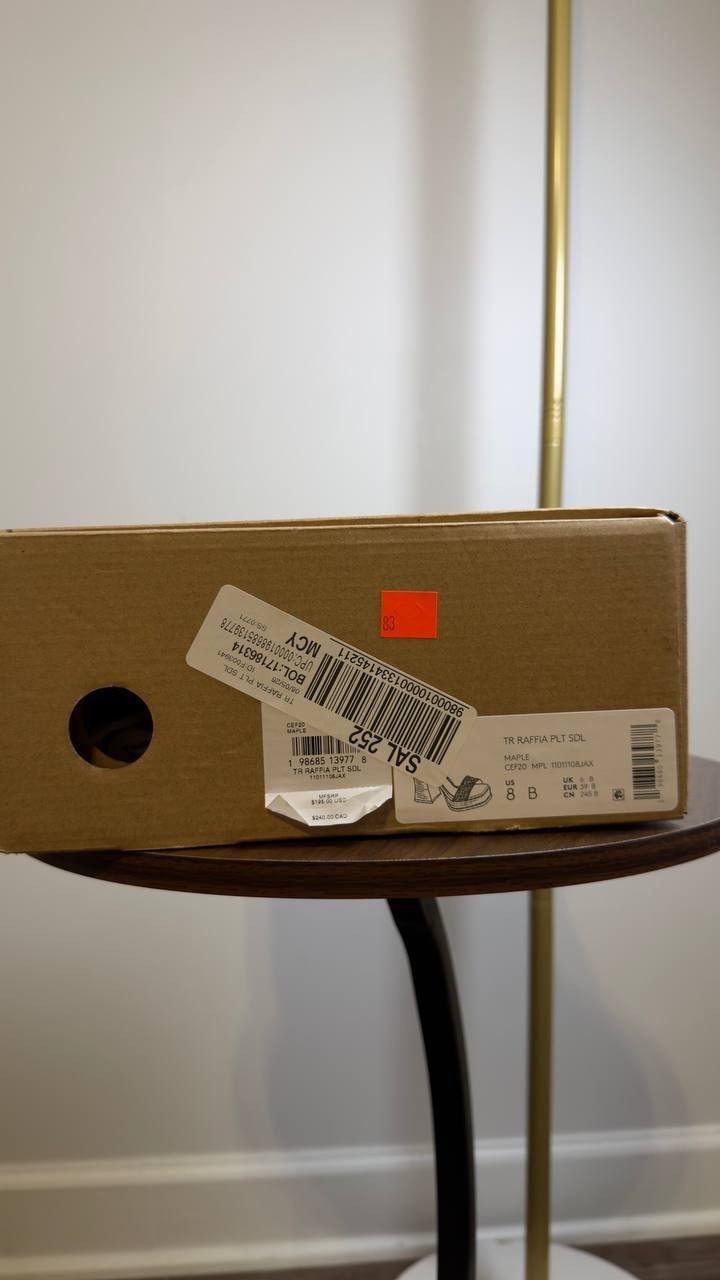 Coach  Platform  Ankle  Strap  Sandals  Maple  8  New  $195