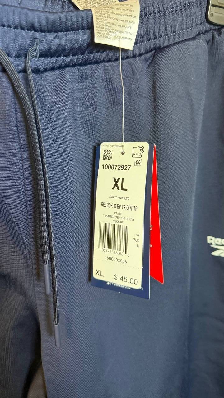 Reebok Pull-On Drawstring Tricot Pants Navy Size XL NWT $45