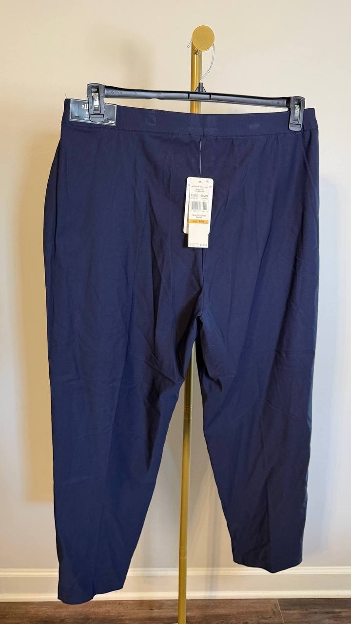 Alfred Dunner Women’s Plus Petite Allure Stretch Pants Navy 16W $52.50 NWT
