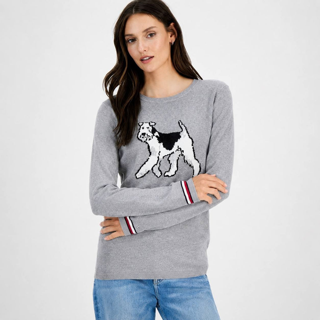 Tommy Hilfiger Cotton Terrier Crewneck Sweater Grey XXL NWT $69.50