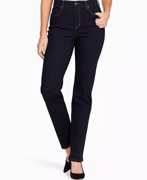 Gloria Vanderbilt Amanda Classic Straight Jeans Rinse Noir 16 NWT $52