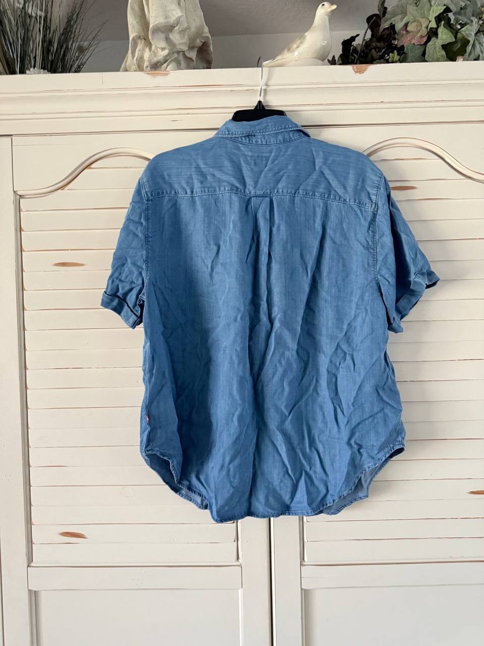 Levi’s Darlene Shirt 1X Blue Short Sleeve Button-Up Relaxed Fit NWT