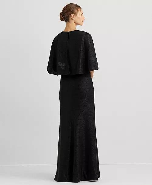 Lauren Ralph Lauren Cape Gown – Size 16 – NWT – Black Twist-Front Sleeveless
