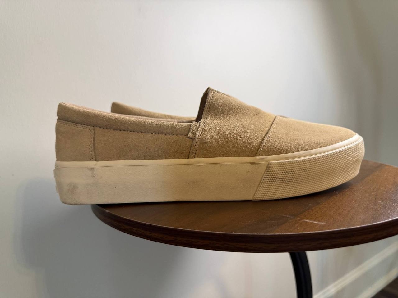 TOMS Alpargata Platform Flats – Size 11W –Oatmeal–New Without Box-Minor Dirt-$79