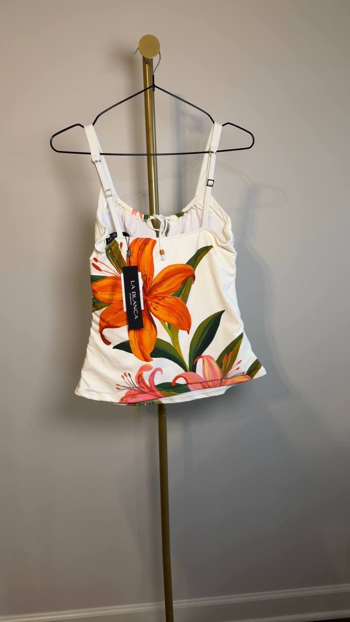 La Blanca Jungle Blossoms Tankini Top Multi 6 NWT $129