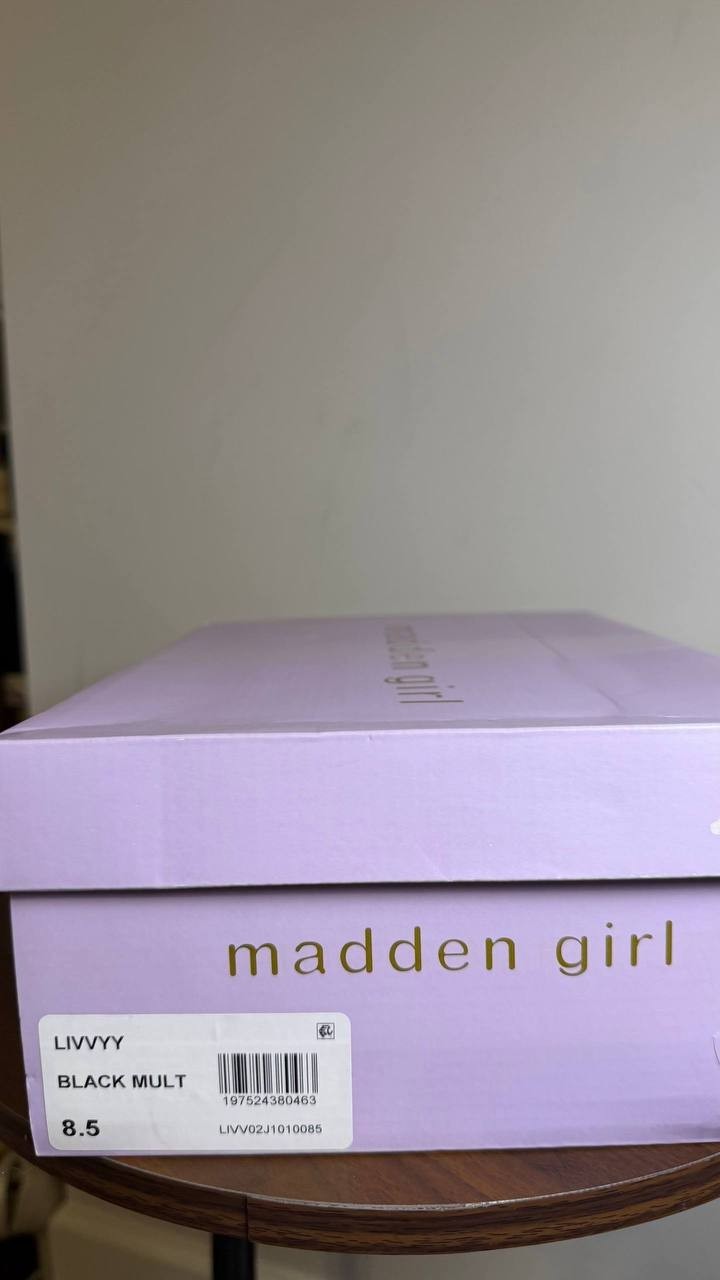 Madden Girl Black Multi Microsuede Platform Sneakers 8.5M NIB MSRP $65