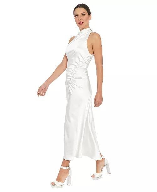 ivy + Blu Mock‑Neck Jersey Sheath Dress – White– 14 – NWT,