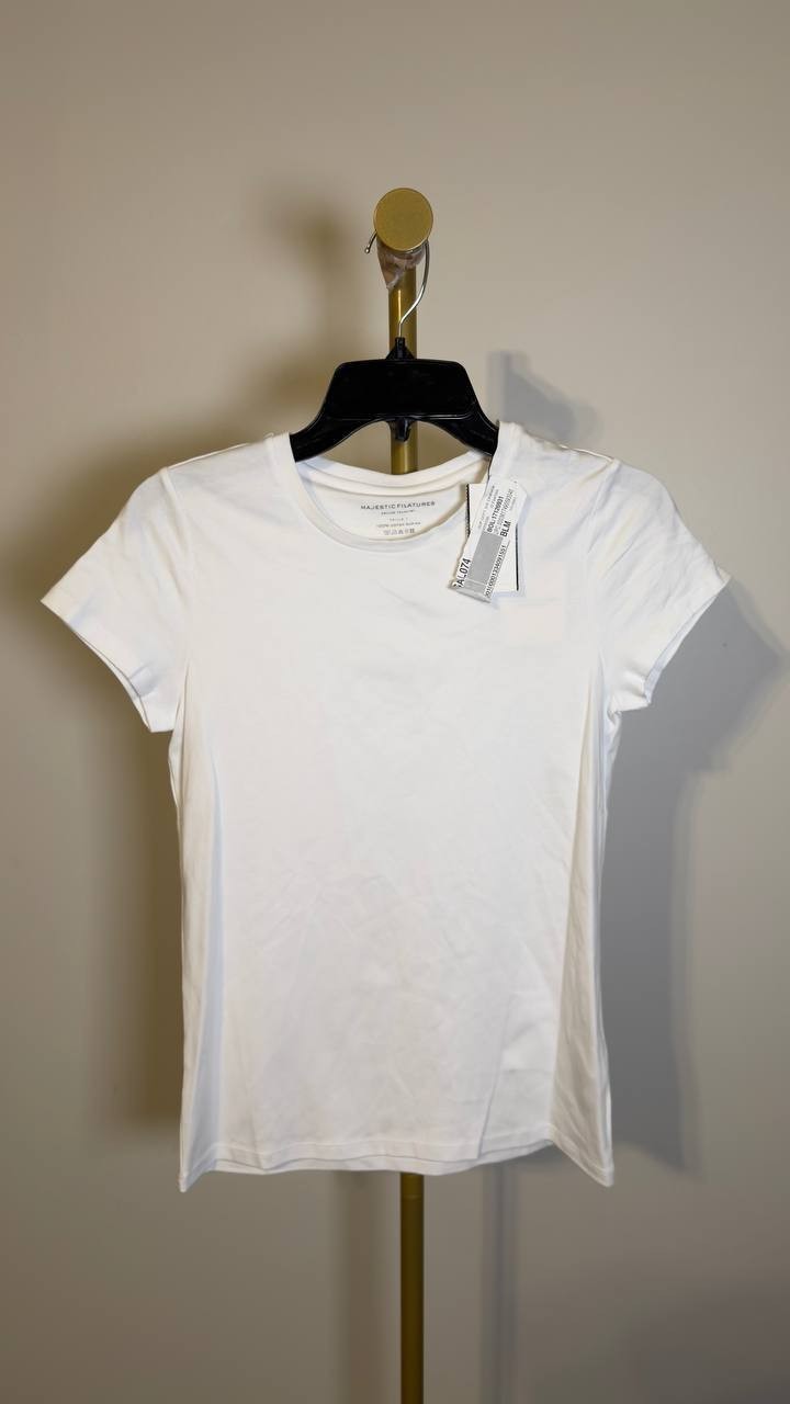 Majestic Filatures Soft Touch Crewneck T-Shirt White Size 1 NWT $180