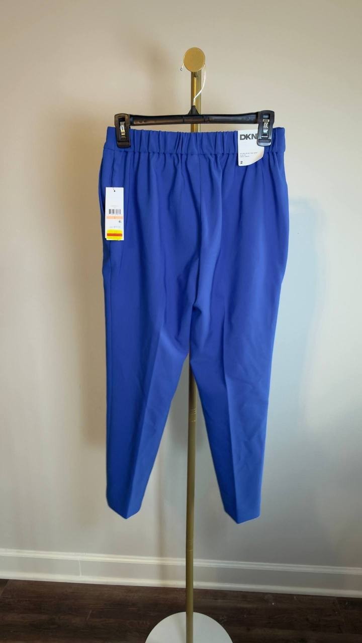 DKNY Straight Leg Ankle Crop Pants Cadet Blue 2 NWT $99