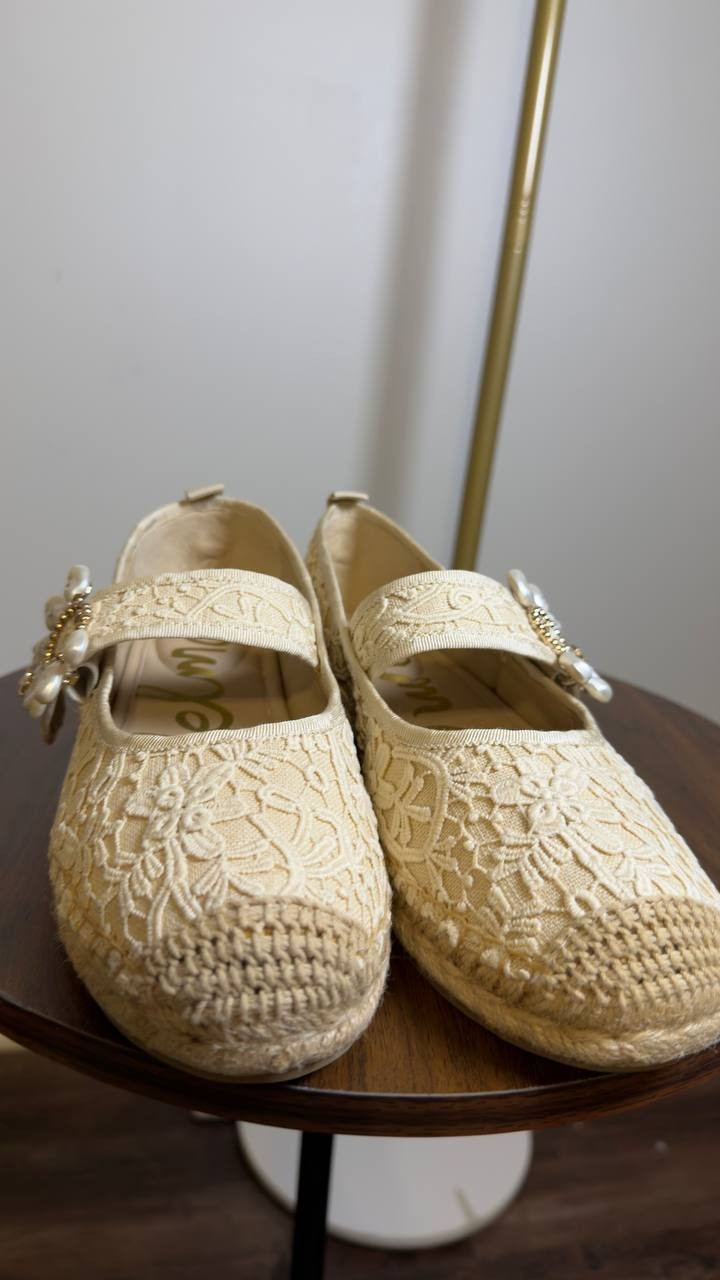 Sam  Edelman  Slingback  Flats  Ivory  7.5  M  New  $130
