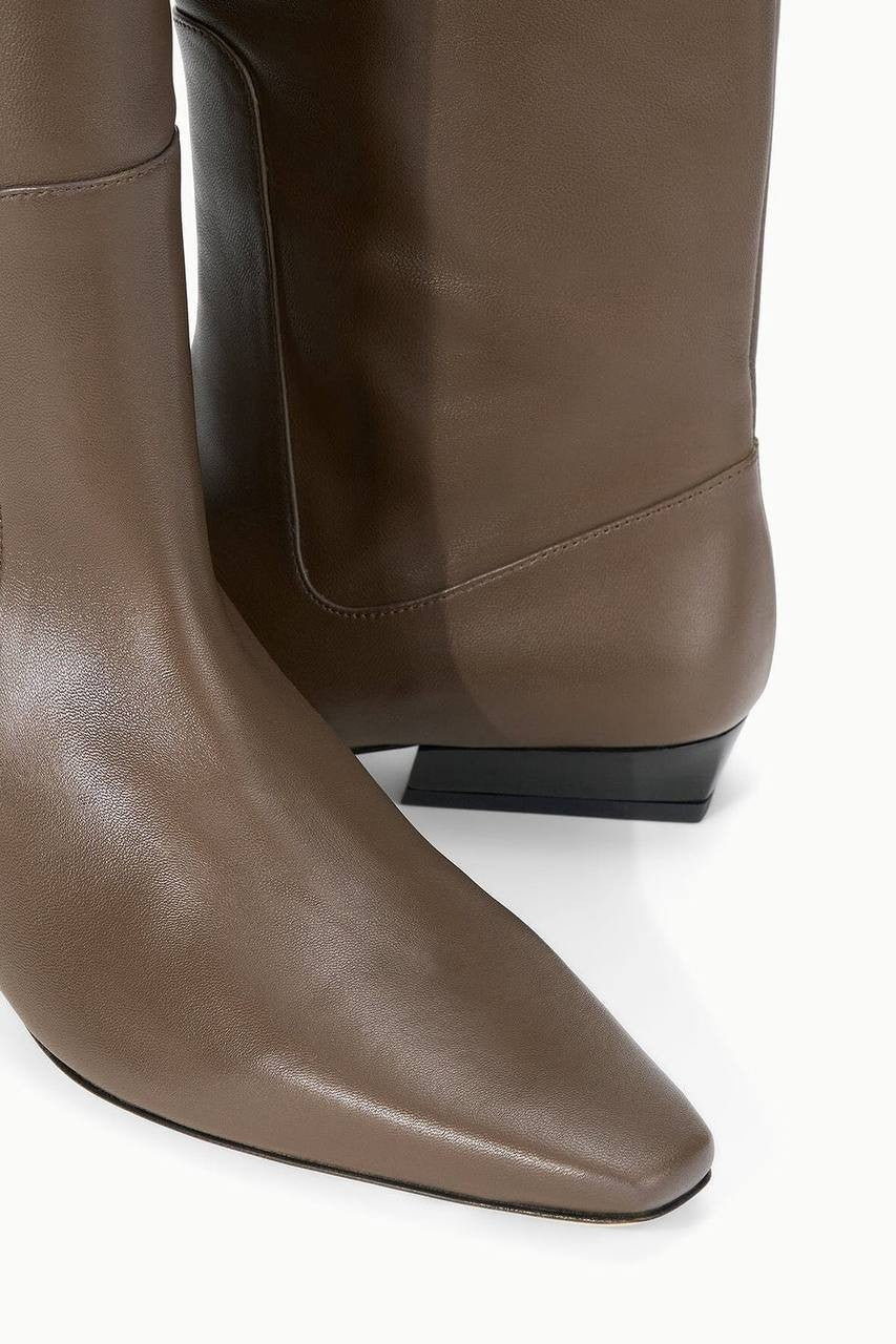 Staud Truffle Leather Flat Boots 36 New in Box MSRP $495