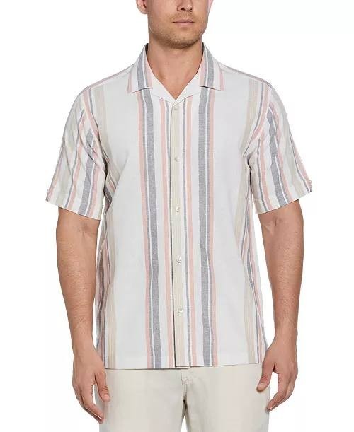 Cubavera Men’s Striped Panel Linen Camp Shirt Short Sleeve XL/EG NWT $80