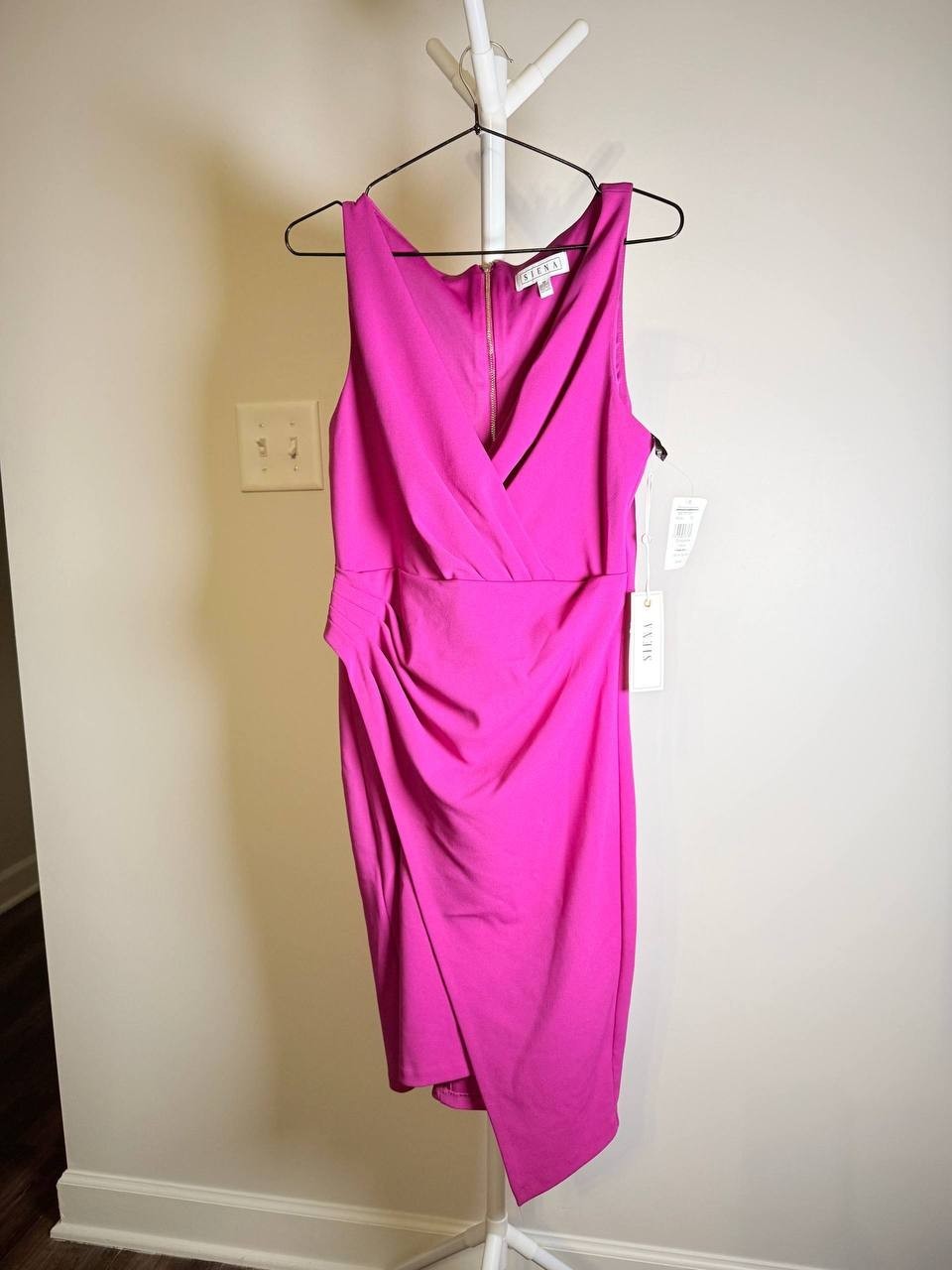 Sienna Origami Pleat Sleeveless Bodycon Dress – Pink– Size 10 – NWT – $108