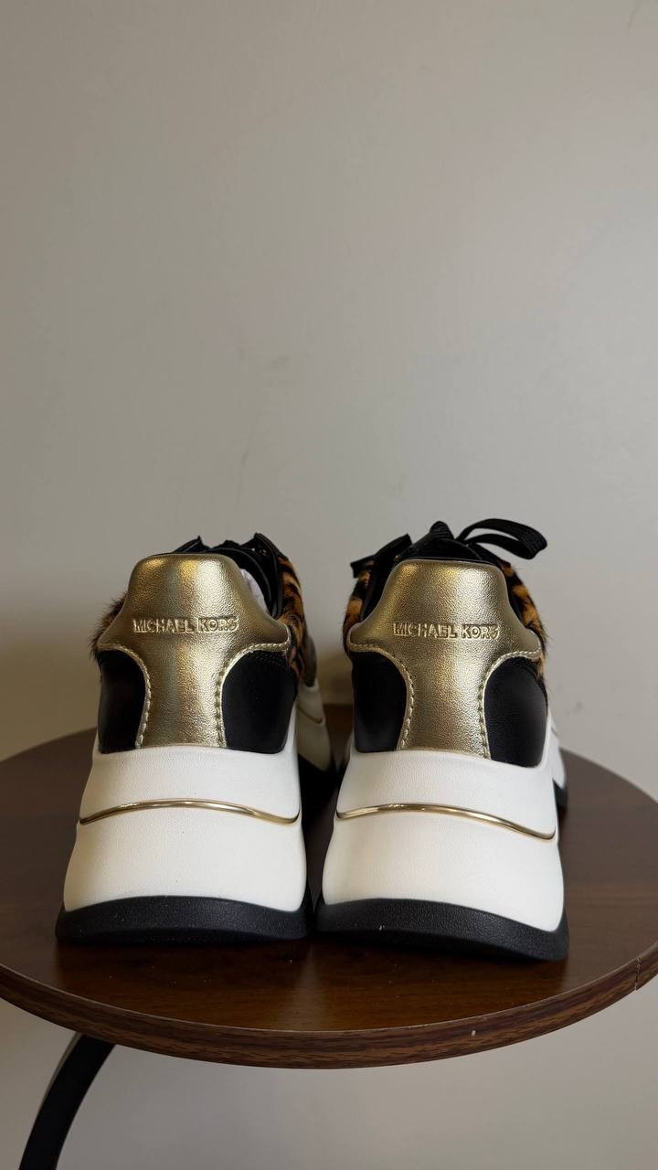 Michael Michael Kors Leopard Leather/Calf Hair Trainers 8M New in Box MSRP $195