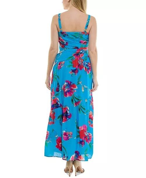 Taylor Asymmetrical Drop‑Waist Maxi Dress Red Salsa 16 NWT $128