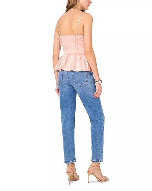 1.STATE Date Peplum Top Rose Cloud L NWT $79