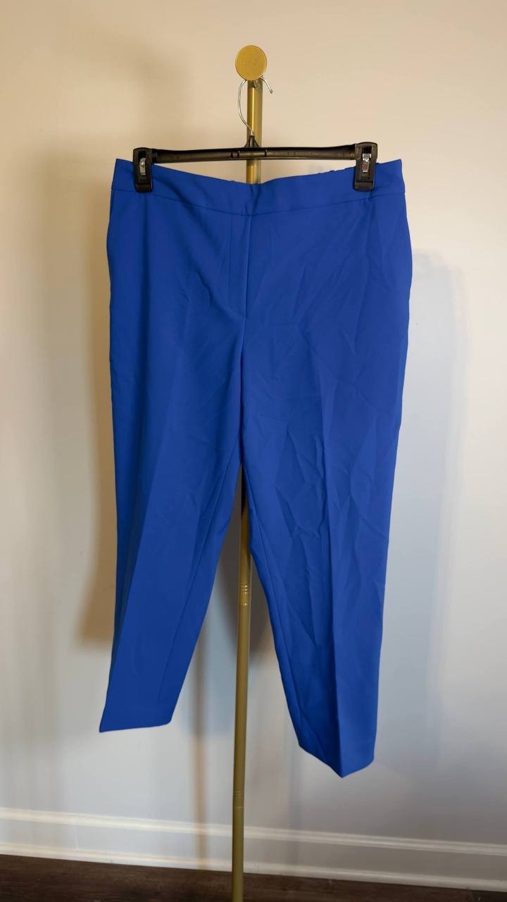 DKNY Straight Leg Ankle Crop Pants Cadet Blue 14 NWT $99