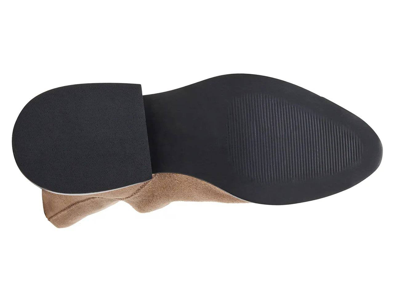 Steve Madden Nexie Bootie Taupe Suede 6.5M Block Heel Back Zip $159.99 NWB