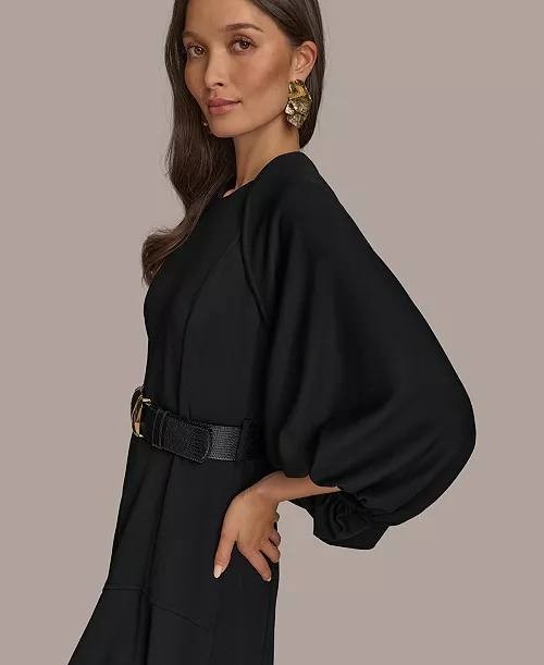 Donna Karan New York Open‑Front Puff‑Sleeve Shrug – Size L – NWT