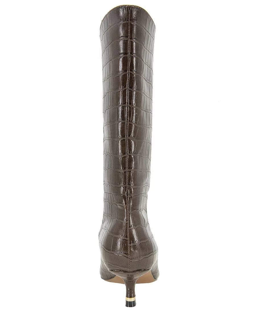 Kenneth Cole Meryl Boots 8.5M Brown Snip Toe Kitten Heel Pull‑On NIB msrp$199