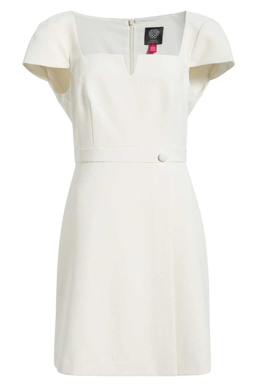 Vince Camuto Women’s Notch Neck Crepe Dress Stone 14 NWT $168